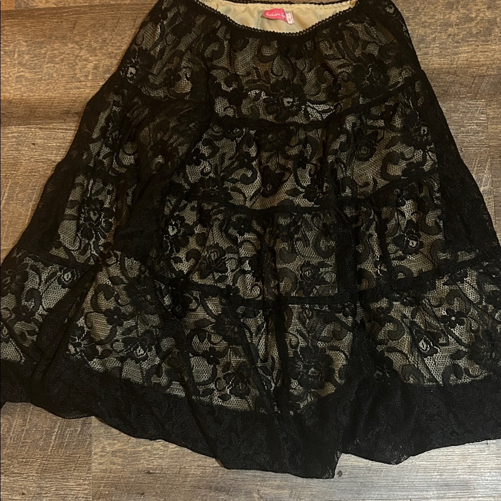 Elegant Black Lace Skirt